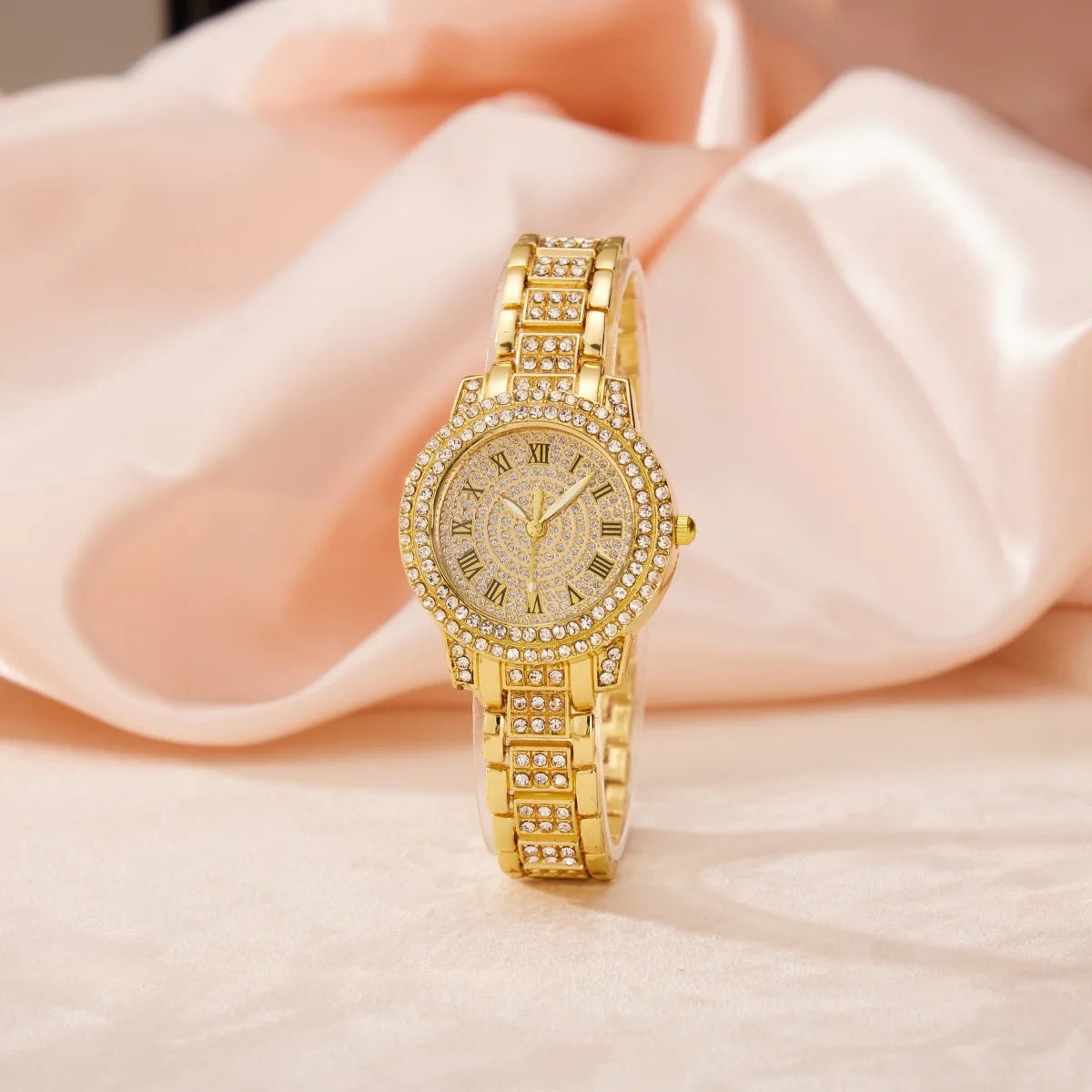 Luxury Women Gold Watch Fashion Ladies Quartz Diamond Wristwatch Elegant Female Bracelet Watches Set Reloj Mujer