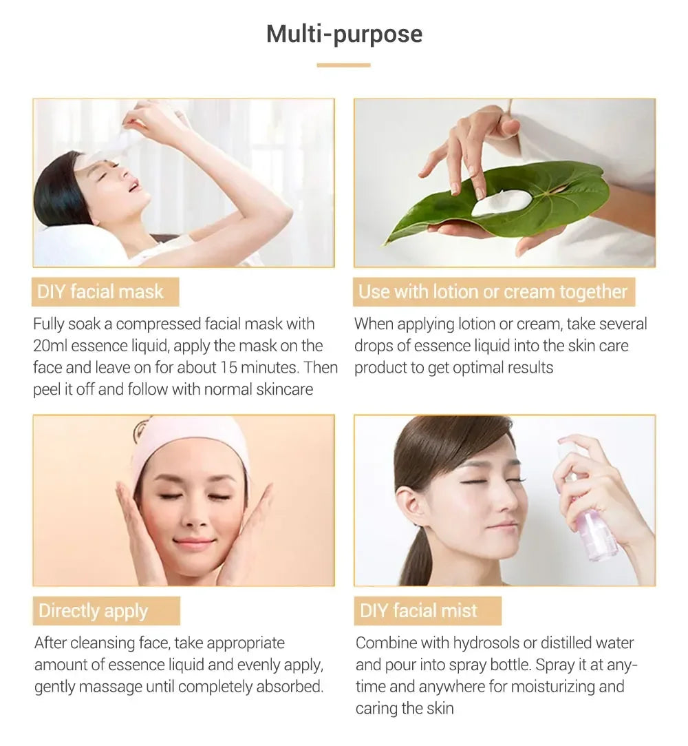 4 Kinds Moisturizing Facial Serum Deep Repair Face Skin Hyaluronic Acid Vitamin C Essence Fade Dark Spots Anti-Aging Skin Care