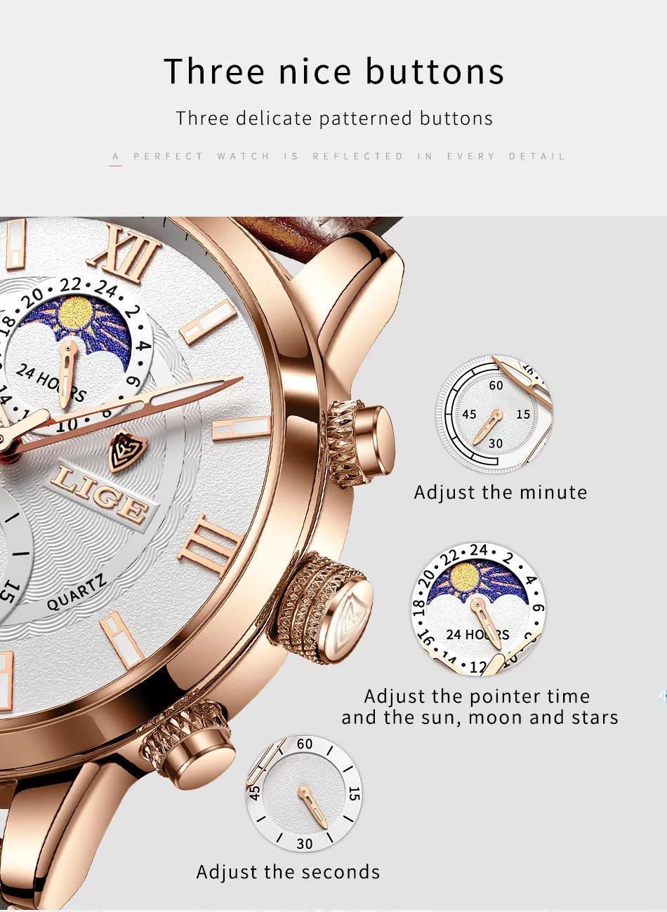 Men's Watches LIGE Top Brand Luxury Men WristWatch For Men Leather Quartz Watch Sports Waterproof Male Clock Relogio Masculino