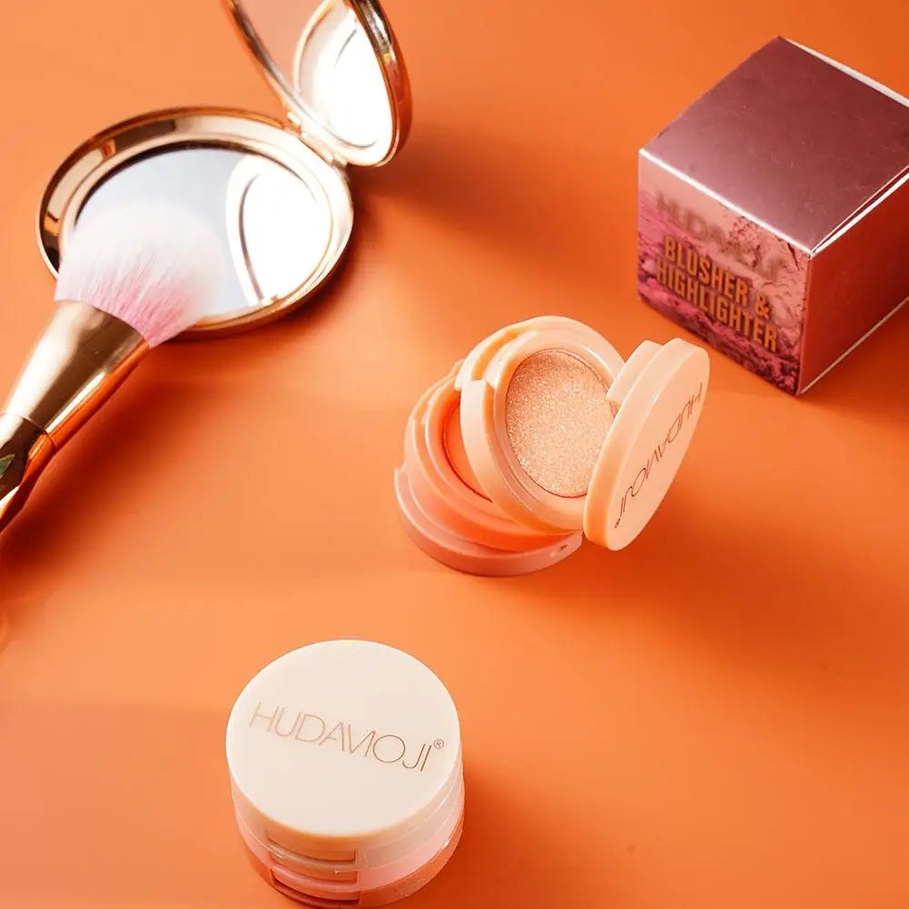 Pink Peach Blush Powder 3 In 1 Matte Blush  Low Saturation Soft Fog Blush Brightening Face Blusher Rouge Makeup Cheek Tint