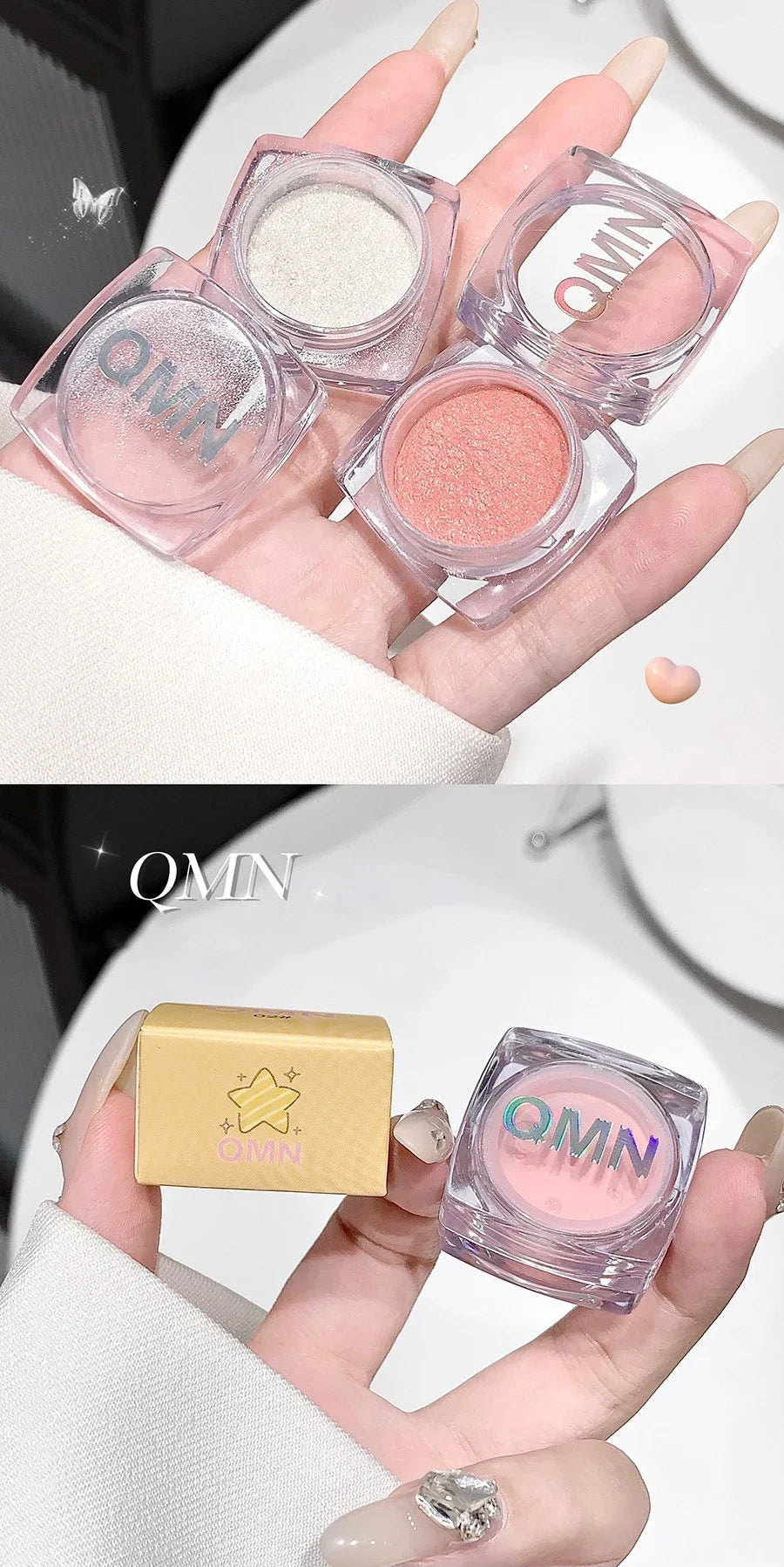 Glitter Shimmer Highlighter Powder Pearlescent High Gloss Makeup Powder Face and Body Brighten Sequins Natural Contour Cosmetic