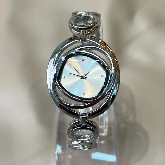 Luxury Classic Golden Watch Women Fashion Women Wristwatches Relojs Para Mujer Alloy Strap Round Rhinestone Dail Quartz Watches