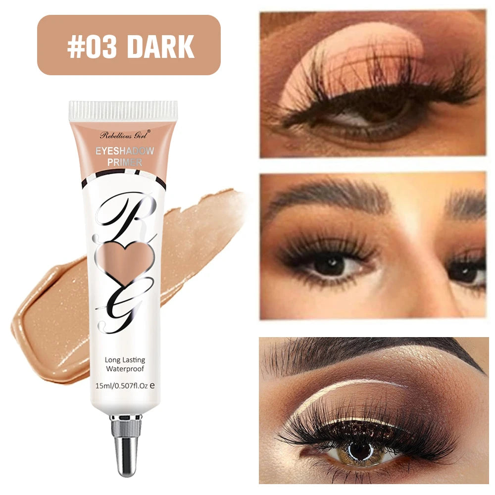 Eyeshadow primer, cut-off eyeshadow primer, concealer color, 24-hour makeup lasting, waterproof and sweat-proof