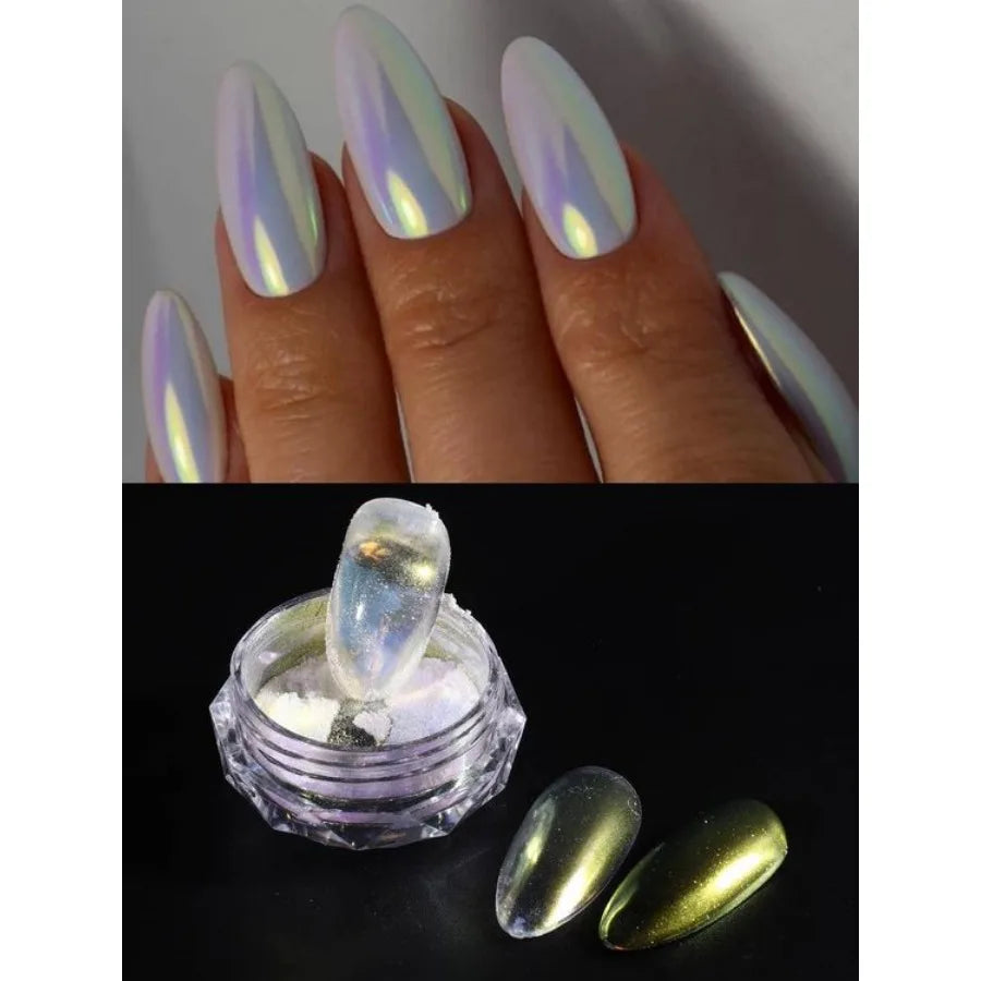 1 G 1 PCS Nail powder Nail Pigment Holographic Mirrorlridescent Mermaid Rubbing DustGlitter Gel Polish ManicureDecoration