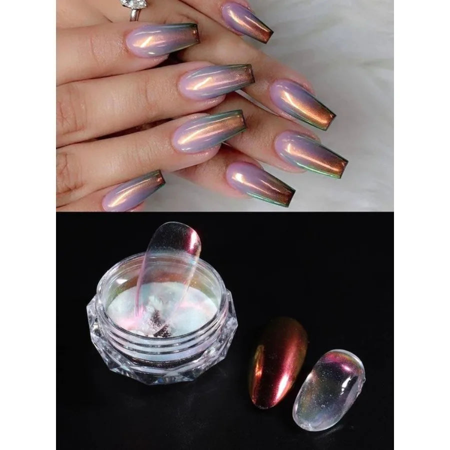 1 G 1 PCS Nail powder Nail Pigment Holographic Mirrorlridescent Mermaid Rubbing DustGlitter Gel Polish ManicureDecoration