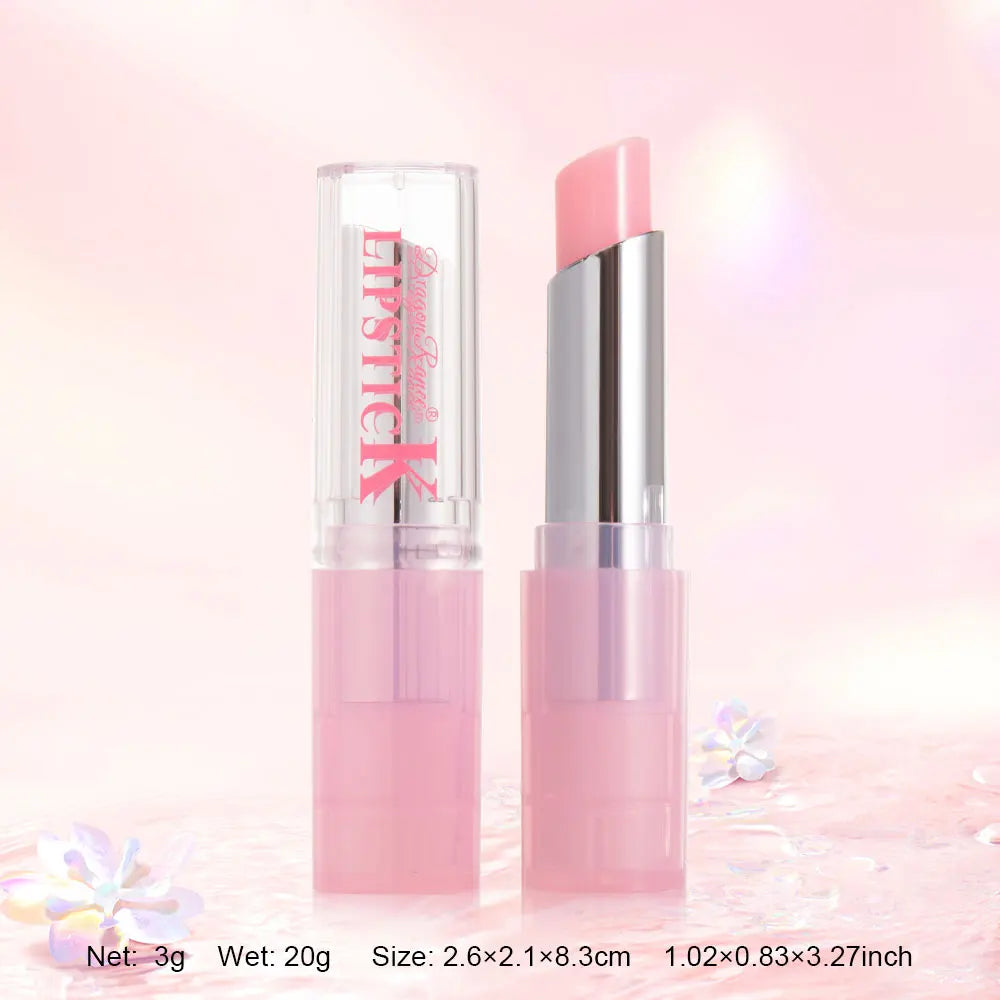Color Lip Balm Moisturizing Glossy Waterproof Long-Lasting Pink Lip Balm with Shiny Effect Suitable for All Skin Type Soothing a