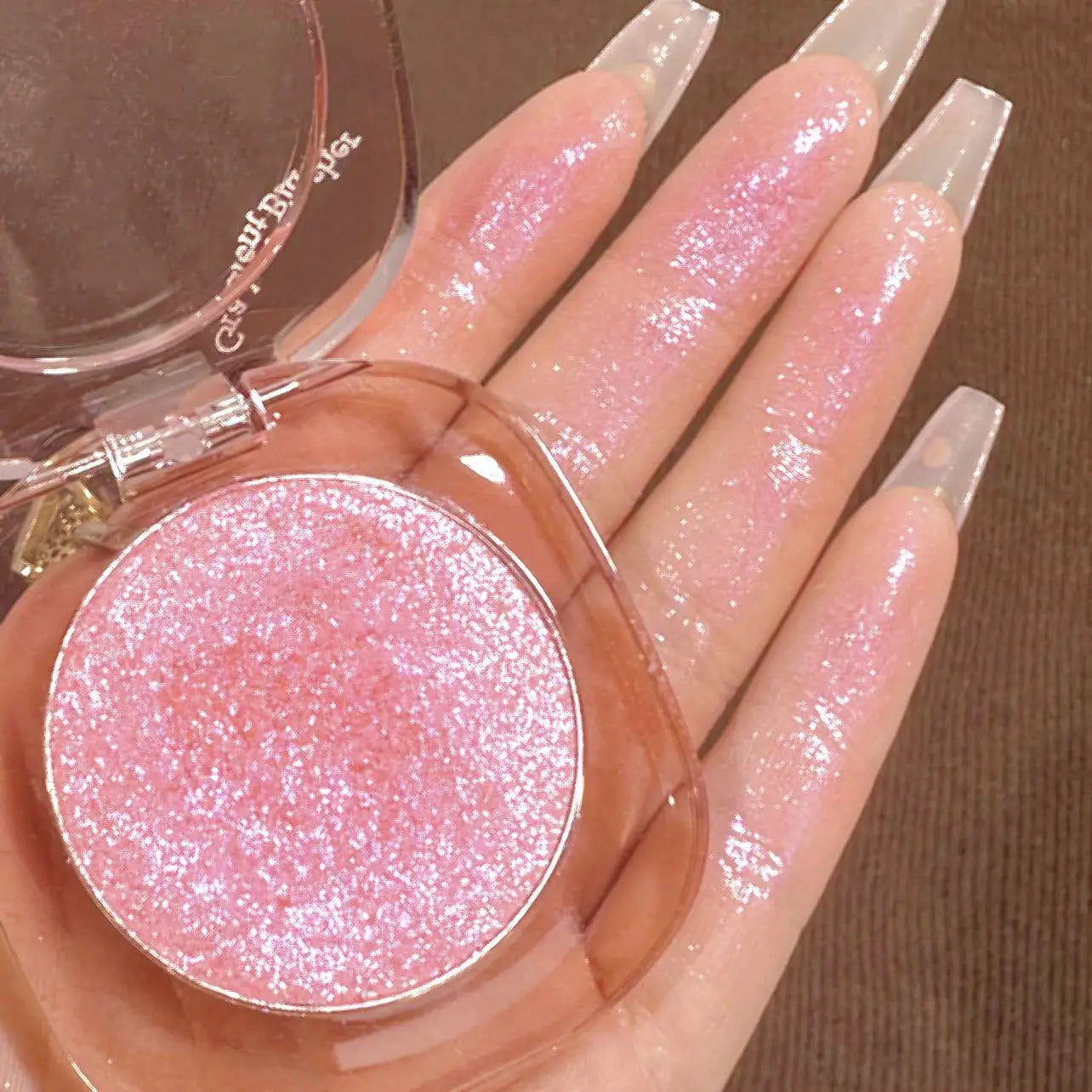 Makeup Highlighter Pink Polarized Shiny Glitter Brighten Cheekbones Eyes High Gloss Palette Highly Pigmented Shimmer Fine Shine
