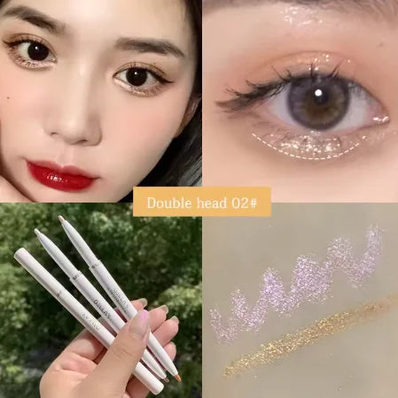 Diamond Glitter Eyeshadow Liner Pencil Face Makeup Highlighter Long lasting Matte Pink Silkworm Champagne Gold Eyeliner Pen