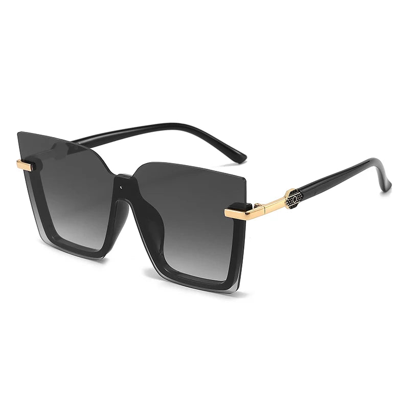 Women  Sun Glasses Streetwear Large Frame Eyewear GogglesHollow Out Square One-piece Sunglasses Women MenGlasses
