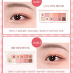 12 Colors Pink Eye Shadow Pallete Clear Glitter Pearl ,Girl Beginner Makeup Nude Eyeshadow Low Saturation Korean Cosmetics