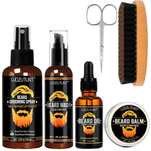 Facial Hair Care Product for Men Moustache Moisturize Grooming Spray Beard Wash Whisker Nourish Oil Softening Styling Beard Balm