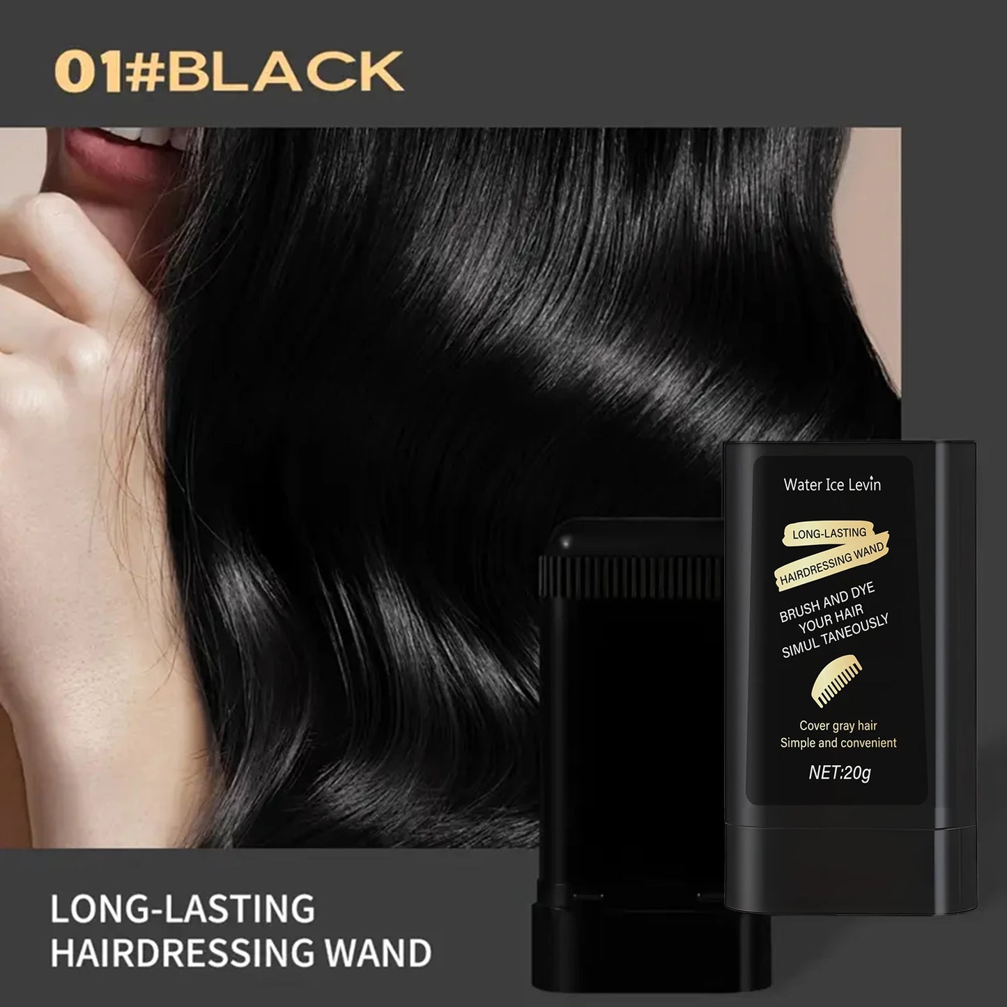 Black Hair Color Cream Is Easy to Clean, Long-Lasting and Fast, Suitable for Temporary Hair Dyeing, Disposable Washable Hair Dyeing Stick, Easy to Apply and Rinse