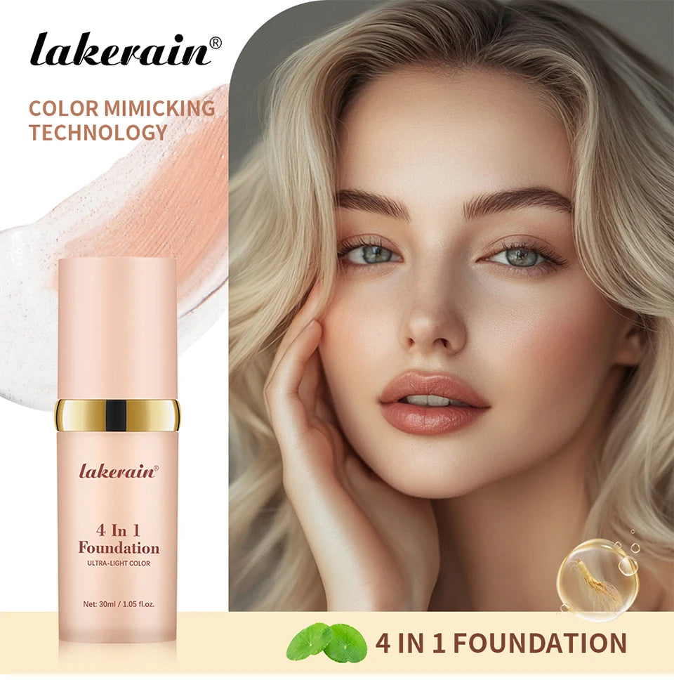 4 In 1 Color Changing Foundation Moisturizer Longwearing Waterproof Concealer Even Skin Toning Sunscreen Spf 30 Whitening Makeup