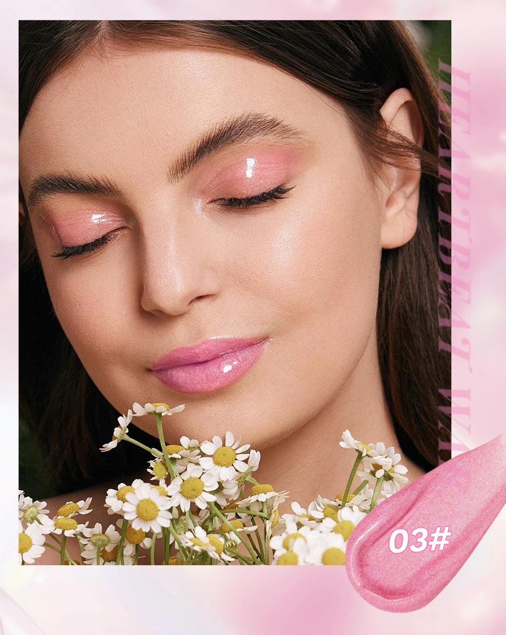 Pearlescent Pink Glitter Lip Oil Lustrous Color Changing Lip Gloss Moisturizing Makeup Lip Balm Mirror Glass Lip Glaze Cosmetics