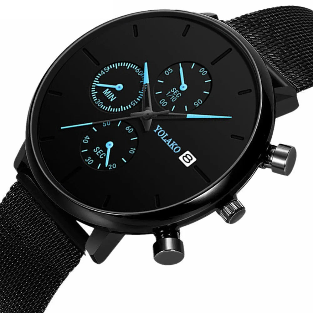 2025 Mens Luxury Watches for Men Business Casual Ultra Thin Clock Male Stainless Steel Mesh Belt Quartz Watch relogio masculino