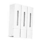 Three Chamber Wall-Mounted Dispenser for Shampoo and Conditioner in Bathrooms