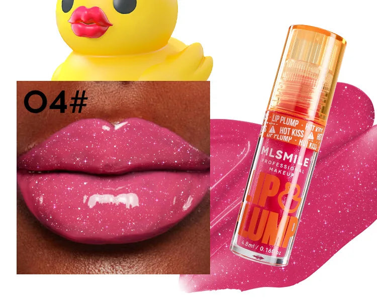 Mirror Like Lip Gloss Plumping Oil Transparent Hydrating Glaze Cute Duck Design Pouty Lips Liquid Stick Shiny Finish