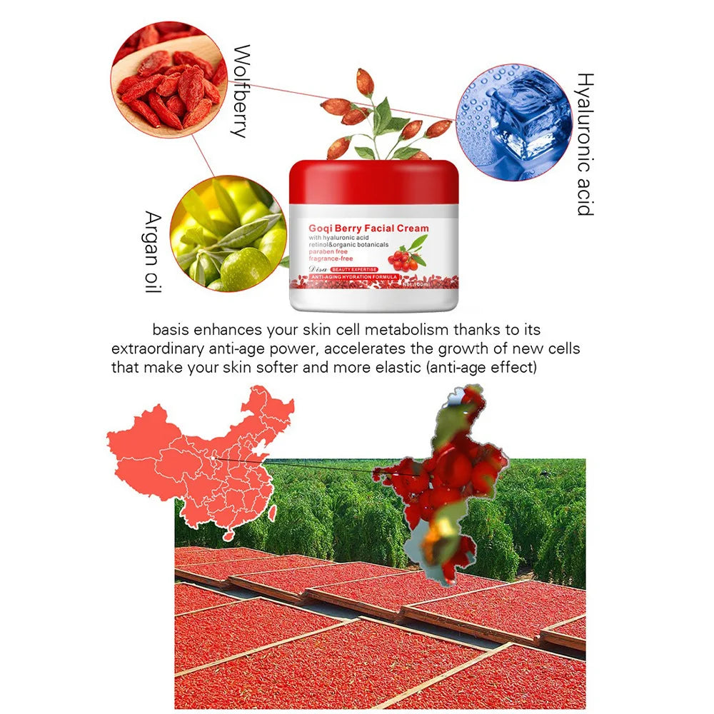 WolfBerryes Face Creams 100ml Goji Essence Moisturizing Goqi Berry Skincare Chinese Matrimony Vine Shin Care Cosmetic