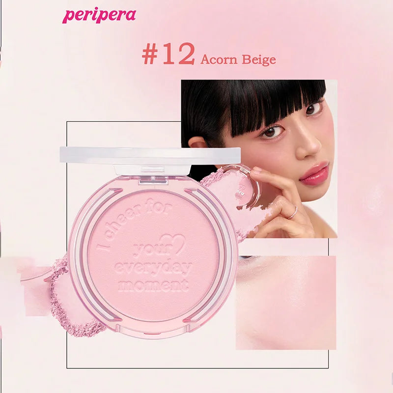 Single Color Blush Palette, Matte Fine Powder Cheek Blush, Non-Cakey, Long-Lasting, Nude Makeup, K-Beauty Cosmetic