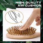 Natural Hair Brush Women Wide Tooth Hair Combs Healthy Paddle Cushion Massage Hairbrush Wooden Comb Hair Care Barber Accessories