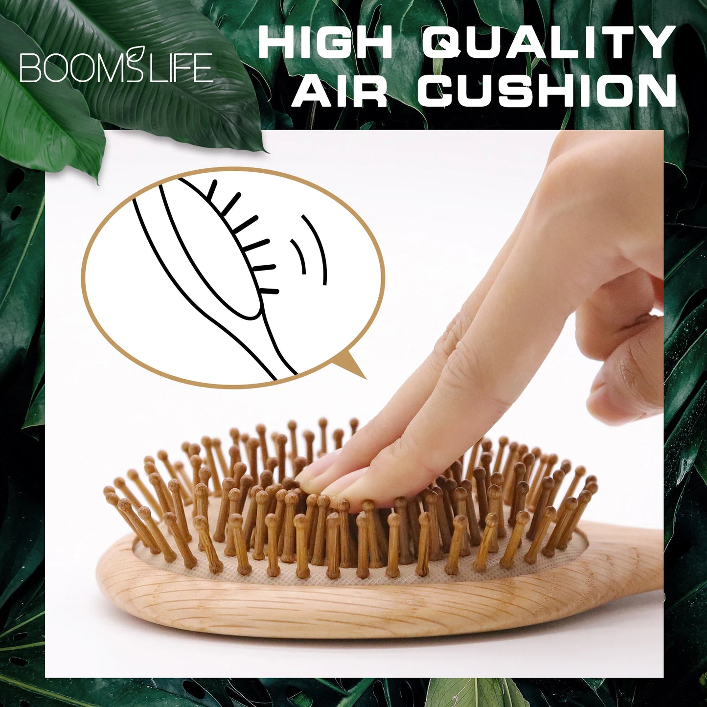 Natural Hair Brush Women Wide Tooth Hair Combs Healthy Paddle Cushion Massage Hairbrush Wooden Comb Hair Care Barber Accessories