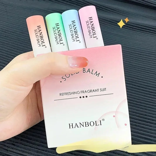 4pcs Solid Perfume Sticks - Long-Lasting, Natural & Fresh Scent Long Lasting Fragrance Portable Pocket Solid Balm For Dating