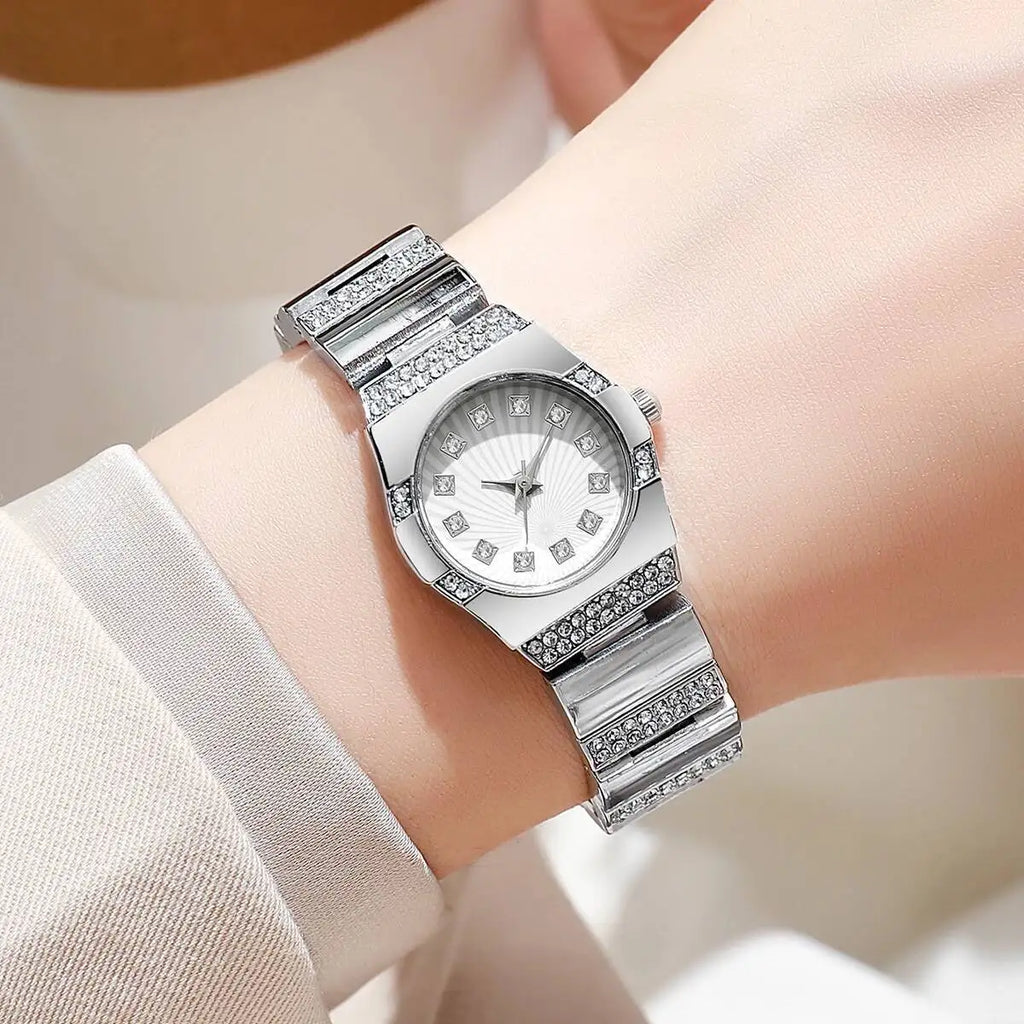 Luxury Rhinestone Women Watches Fashion Small Dial Steel Strap Quartz Wristwatches for Girls Clock Reloj Mujer