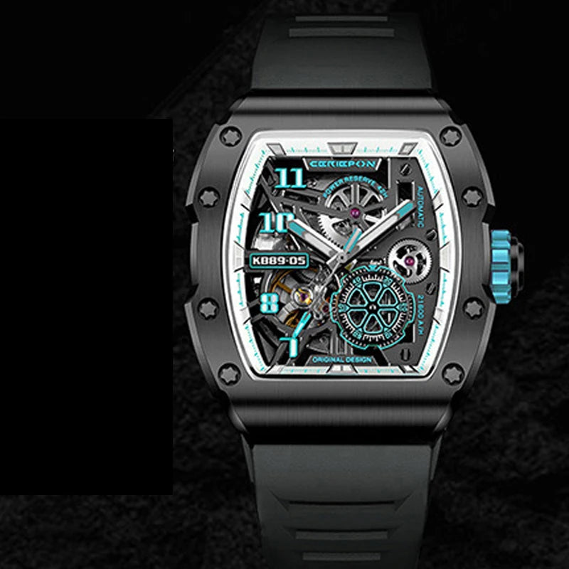 Top Brand Original Automatic Watch for Men High-end Luxury Hollow Out Chronograph Waterproof Mens Mechanical Watches Clock Reloj