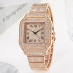 Luxury Diamond Men Women Watches Gold Watch Ladies Wrist Watch Luxury Rhinestone Unisex Bracelet Watches Female Clock 2024 New