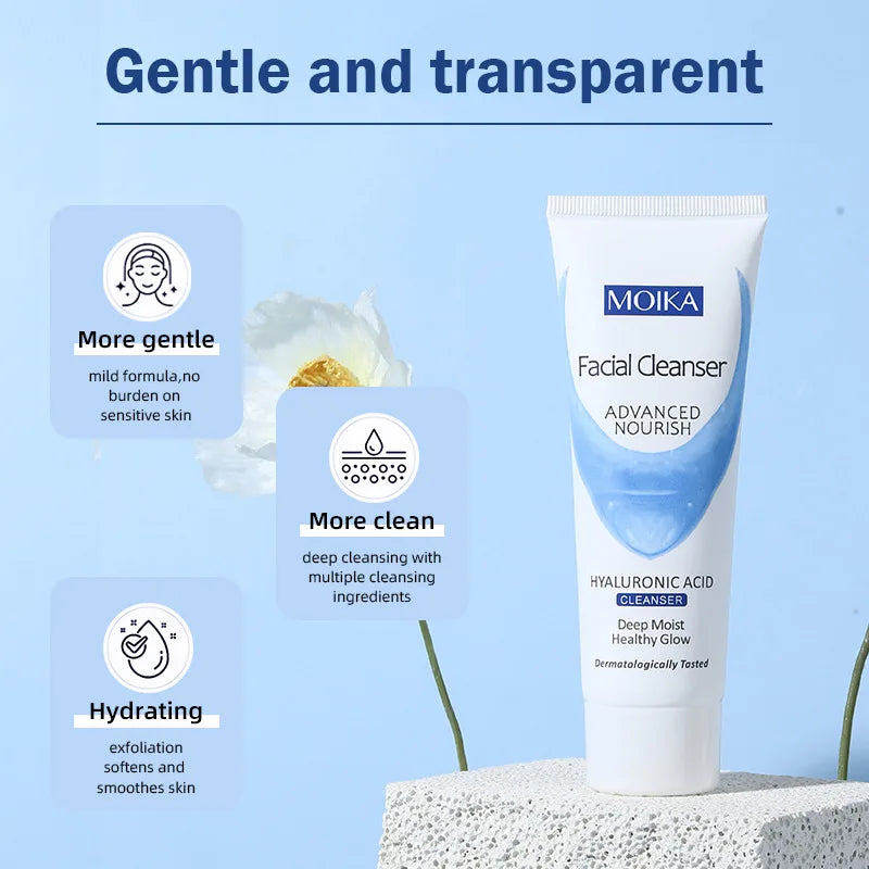 Hyaluronic Acid Facial Cleanser Moisturizing Oil Control Cleansing Face Wash Exfoliating Deep Remove Facial Cleanser Skin Care