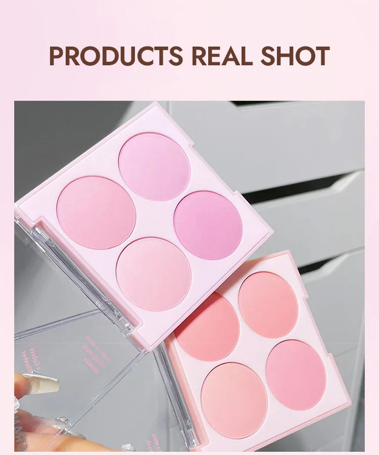 4 Colors Blush Powder Face Makeup Set Mixed Sweet Warm Colors Matte Cheek Powder Facial Beauty Cosmetic Makeup Blush