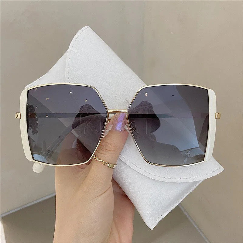 Luxury Oversized Polarized Sunglasses Women Face Slimming Designer Frame UV Protection High Quality Premium Fashion Eyewear