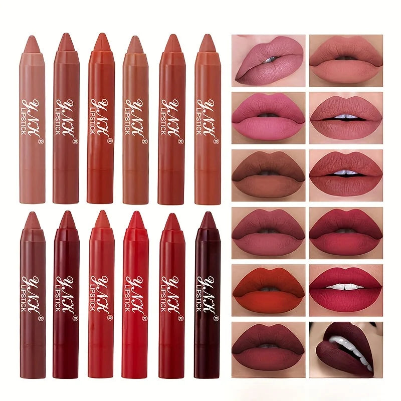 Nude Lipstick Colors Lasting Velvet Matte Non-Stick Cup Solid Lip Gloss Moisturizing Not Fading Lips Tint Makeup Cosmetics
