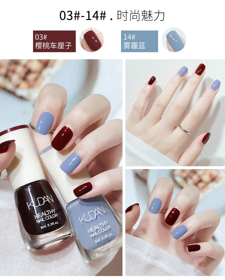 Nail Polish Without Baking Lamp White Fine Glitter Non-baking Non-peel Transparent Shiny Oil Base Coat Nude Nail Polish