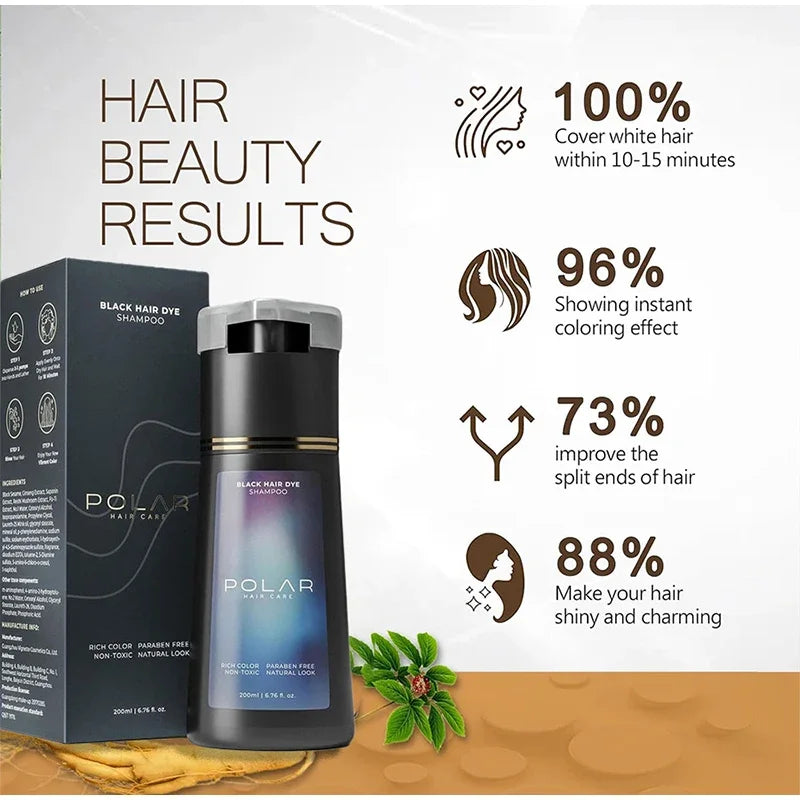 5 Colors Hair Dye Shampoo Black Hair Color Dye Hair Shampoo Cream Instant Dye Shampoo Men Women Moisturizing and Repairing Hair