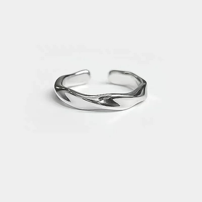 Ring For Men Simple Metal Twist Wide Index Rings Personality Punk Opening Rings Jewelry Gifts For Unisex 2024
