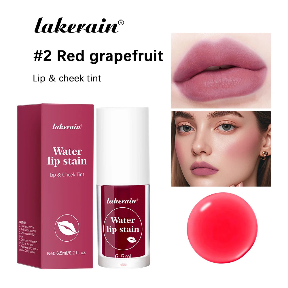 Fruity Water Lip Tin Lip Gloss Moisturizing Lip Glaze Long Lasting Lip Ink Face Lip Dual Purpose Liquid Lipstick Cosmetic Makeup