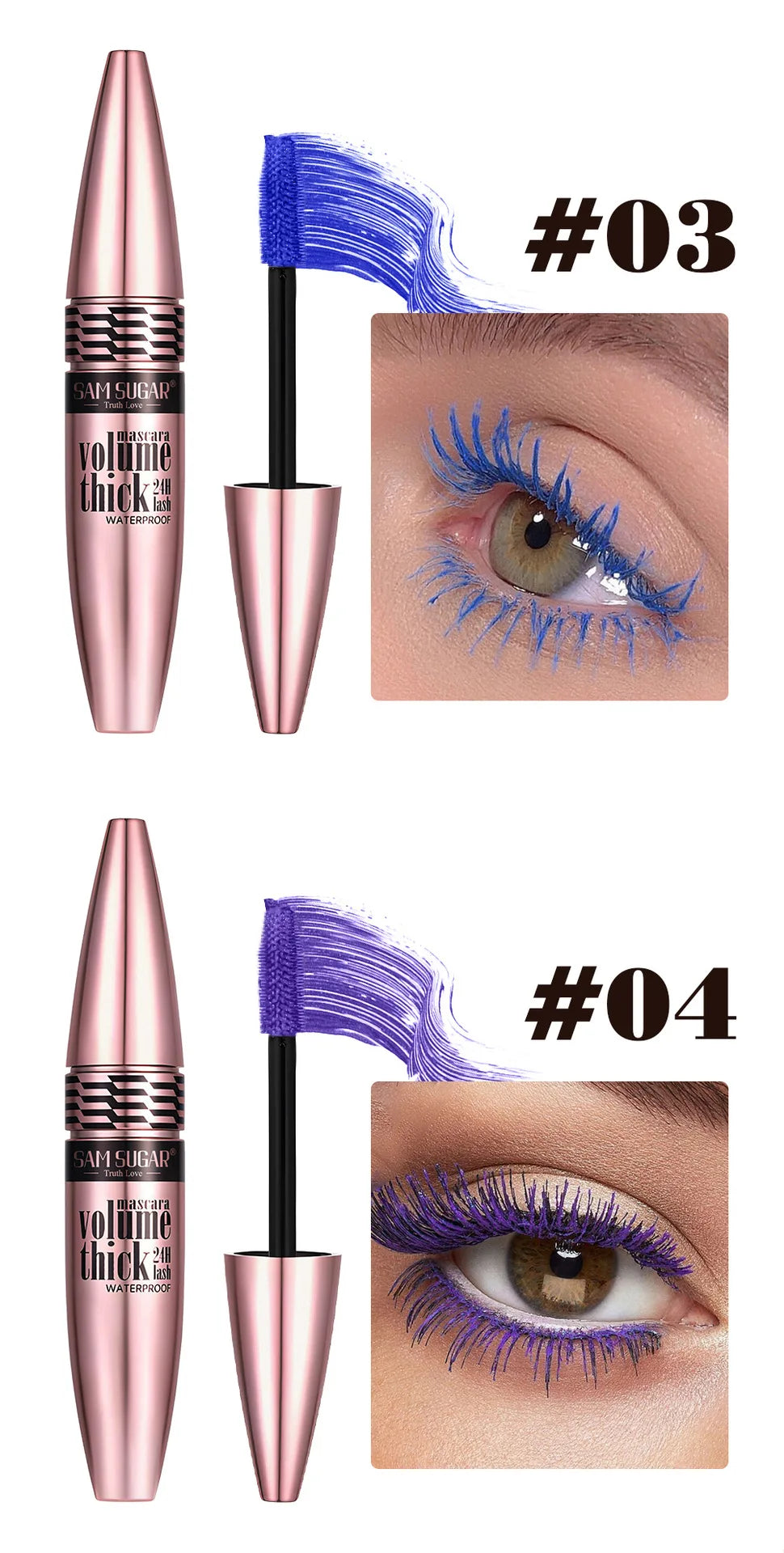 Waterproof Colorful Mascara For Women Long Lasting Volumizing Non Clumping Smudge Proof Curling Eyelash Enhancer Beauty Cosmetic