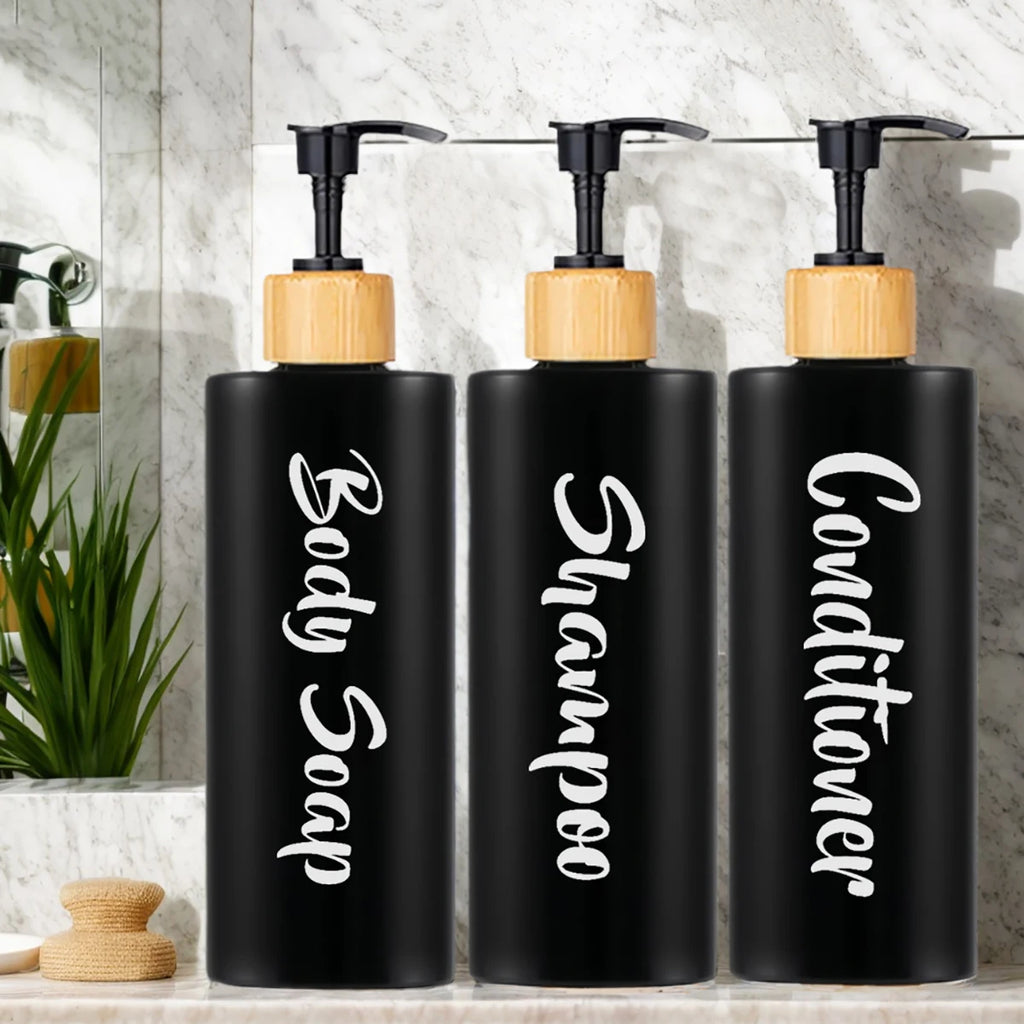 Shampoo Conditioner Bodywash Soap Dispenser Bathroom Shower Soap Dispenser Empty Shampoo Bottle Bathroom Essential