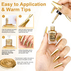 8ml Gold Metallic Nail Polish Bright Metal Mirror Nail Polish, Lasting，High Shine，Manicure Nail Lacquers Quick-Dry Manicure Art