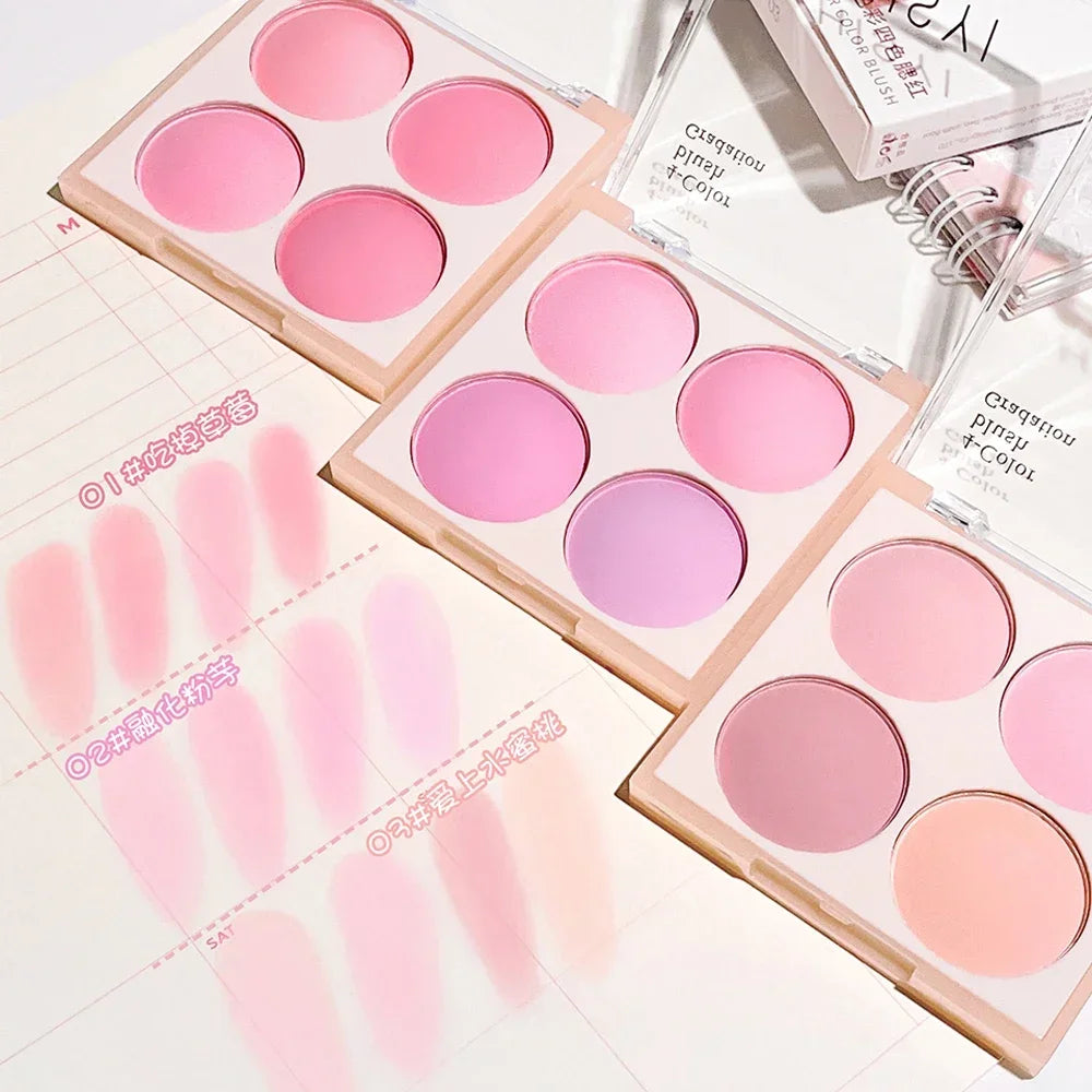 Radiant Blush Palette Makeup – Soft Matte & Shimmer, Natural Glow for a Youthful Look