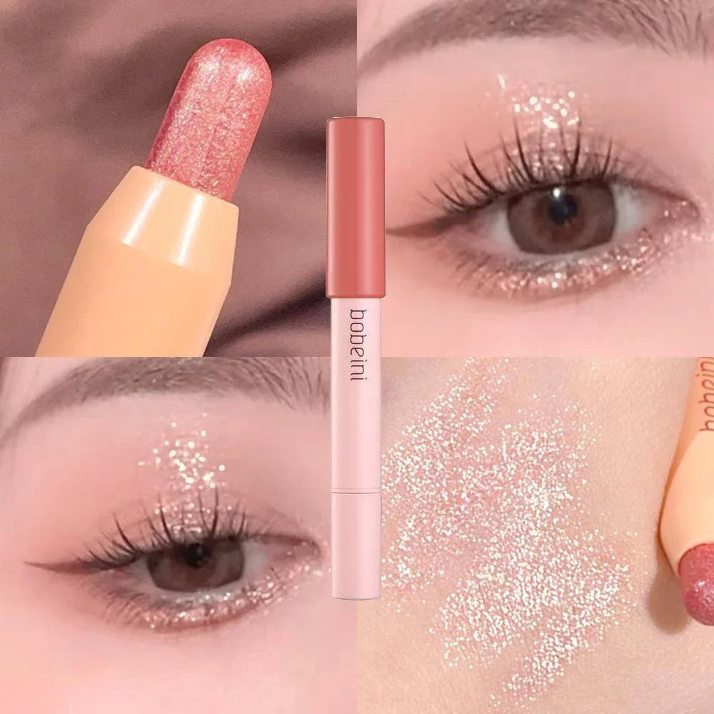Glitter Eyeshadow Stick Diamond Eyes Makeup Highlighter Shadow Pen Long Lasting Rose Pink Silkworm Champagne Gold Liner Pencil