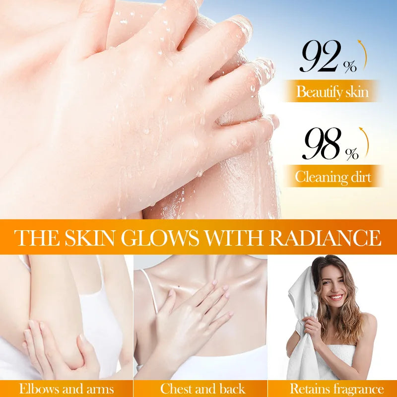 Turmeric Scrub Shower Gel 520ml Niacinamide Cleansing Lightening Dark Underarm Leg Body Cleansers Brightening body Tender Skin