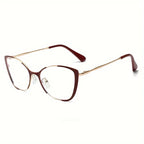 Cat Eye Color Block Frame Clear Lens Glasses Fashion Computer Glasses Optical Spectacles For Women