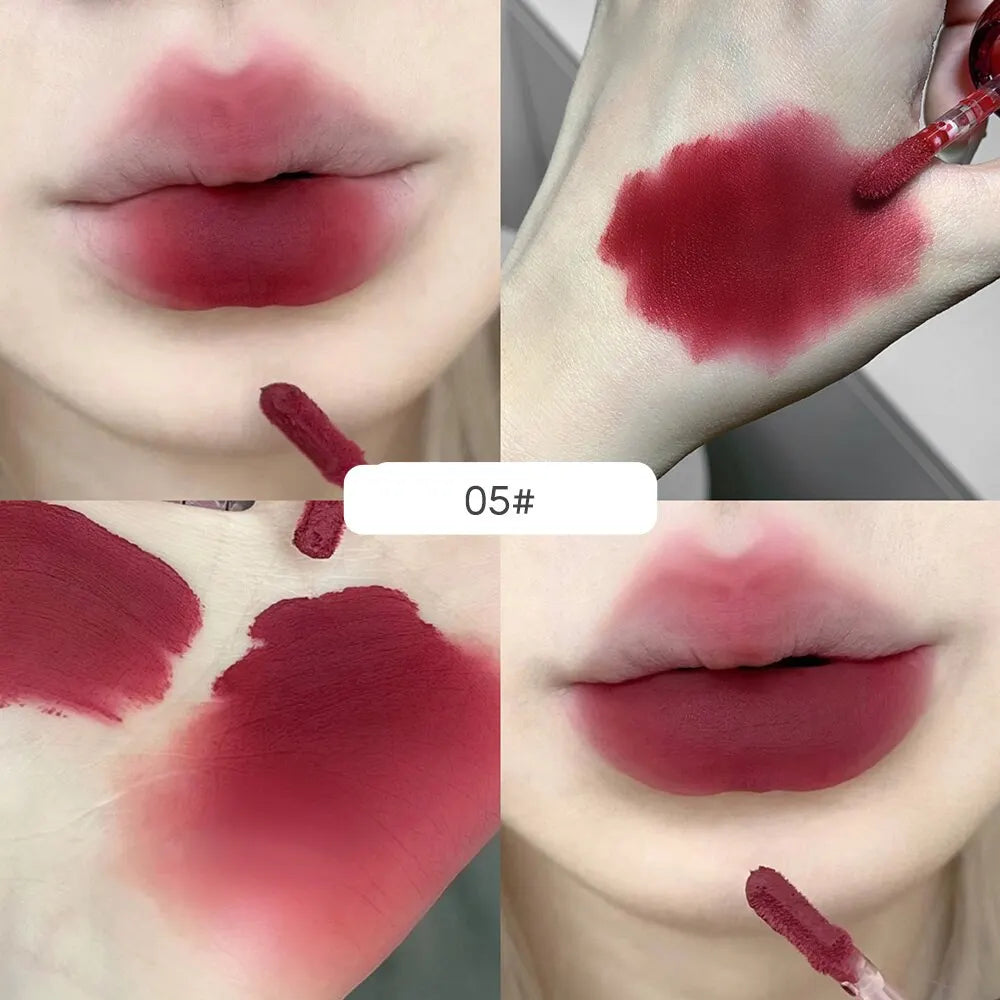 Artistic Soft Mist Mousse Lip Glaze Velvet Matte Lipstick Holding Makeup Not Easy to Sticky Cosmetics Lipstick