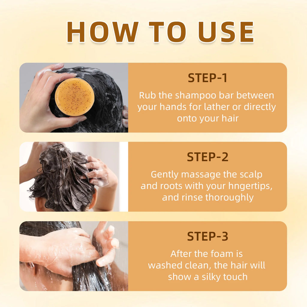Natural TurmericShampoo Soap Reduce Hair Loss Clean Dandruff Nourish Moisturize Scalp Improve Hair Quality Hair Care Product 60g