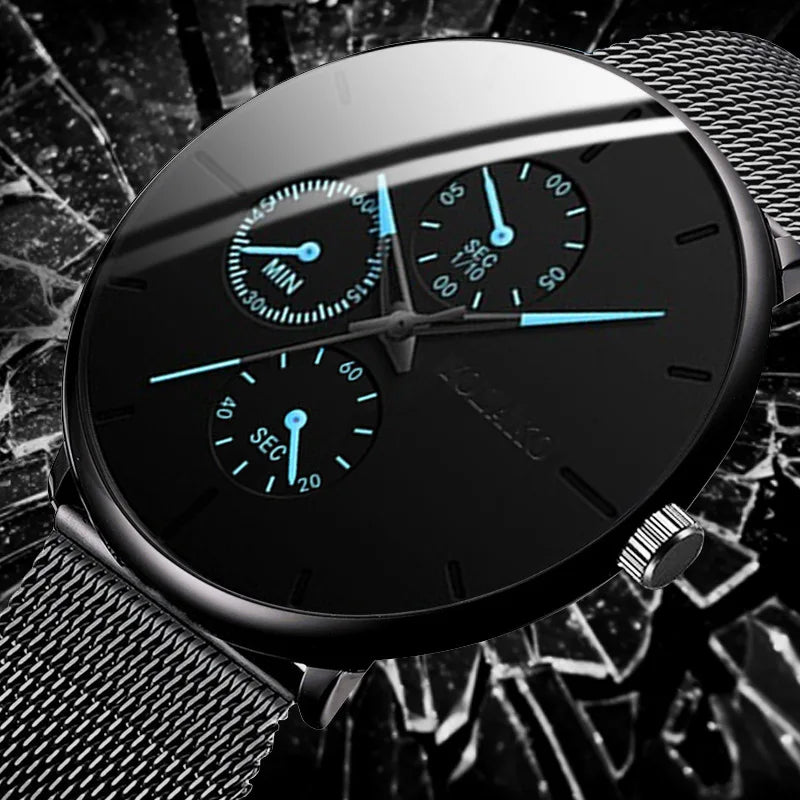 2025 Mens Luxury Watches for Men Business Casual Ultra Thin Clock Male Stainless Steel Mesh Belt Quartz Watch relogio masculino