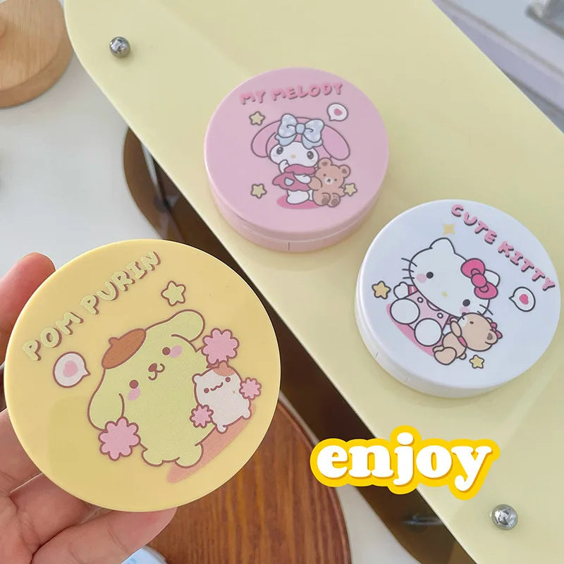 hello kitty color contact lenses Kuromi Sanrio contact  cute kawaii eye contacts care box INS portable box with mirror anime
