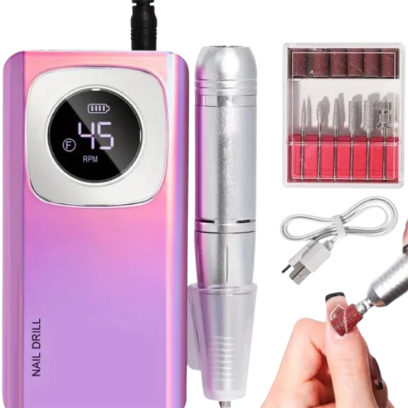 Nail polisher nail polisher removes nails and peels off dead skin, LCD display, metal handle, easy to use without hurting nails.