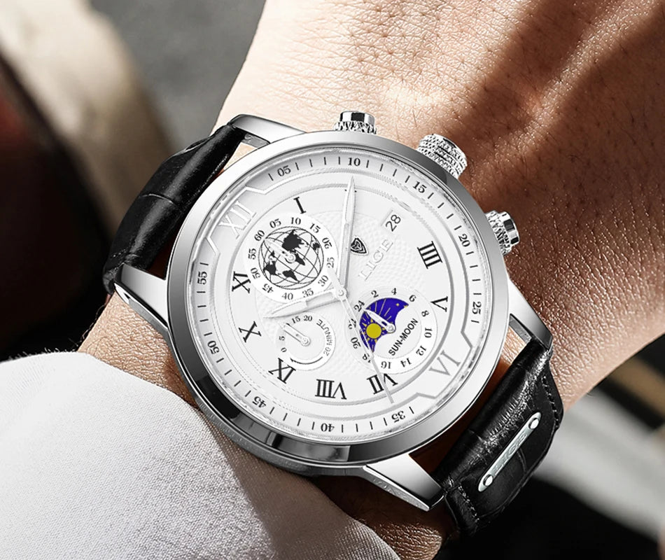 LIGE Top Brand Luxury Watch for Men Business Casual Men's Watches Wristwatch Man Quartz Chronograph Waterproof Watches Clock New